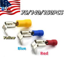 75/140/150pcs 10-22AWG Insulated 6.3mm Piggyback Spade Crimp Terminal Connectors