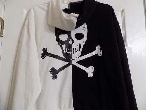 Herren Romwe Skull And Crossbones Kapuzenshirt leichter Hoodie Gr. M - Bild 6 von 7