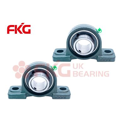 (2PCS) High Quality UCP209-28 Pillow Block Bearing 1-3/4'' Bore 2 Bolt Solid Base