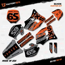 Gray & Orange Slick Racing Graphics Kit fit 98-01 KTM 65sx 65 sx Decal sx65
