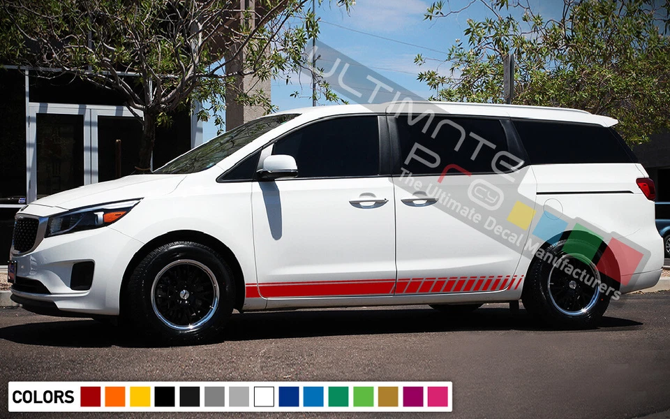Kit de calcomanías pegatinas gráficas rayas deportivas puerta lateral para minivan KIA Sedona 2020 Foto 4 de 4