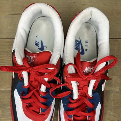 Nike Air Max 90 Leather USA Sport Red White Black 309299-602  display picture 3