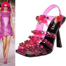 37 NEW $1,650 VERSACE RUNWAY Pink Jelly Gold ...