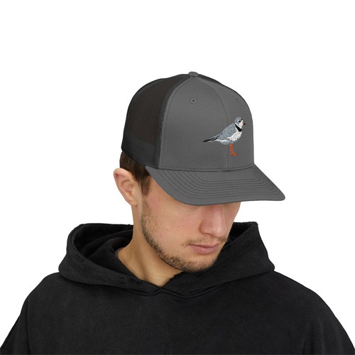 Piping Plover Embroidered Bird Trucker Cap, Birdwatcher Cap, Wildlife Enthusiast - Picture 4 of 37