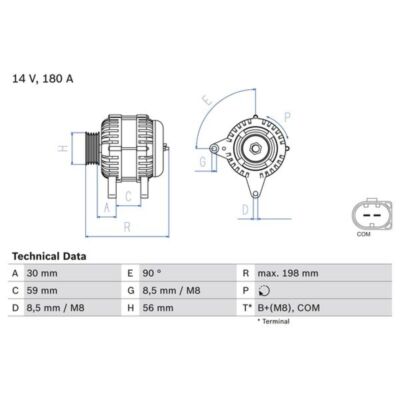 Drehstromgenerator BOSCH 0 986 081 930