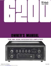 Owner's Manual For McIntosh MA 6200