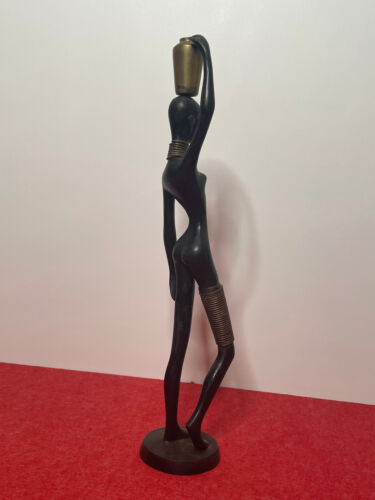 1950s Bronze Blackamoor Nubian Sculpture Hagenauer Modernist Style African - Foto 4 di 7