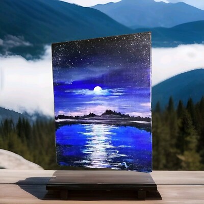 Nachthimmel Acryl Gemälde auf Leinwand Neu