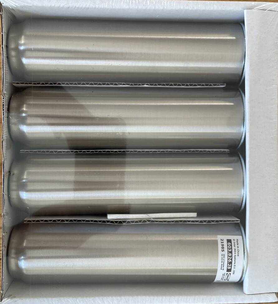 4 IKEA NORSBORG 7 1/8" Steel Furniture Sofa Legs Couch Bed Chair M8 screw