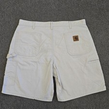 Carhartt B144 PUT Men's 38 Canvas Carpenter 8  Shorts Beige Tan Utility Workwear