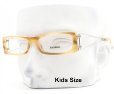 Miu Miu Eyeglasses VMU 12E 7AT-101 Glasses Brown Horn 48mm Kids Size w/Pouch
