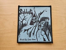 SABBAT, SEW ON BLACK BORDER WOVEN PATCH