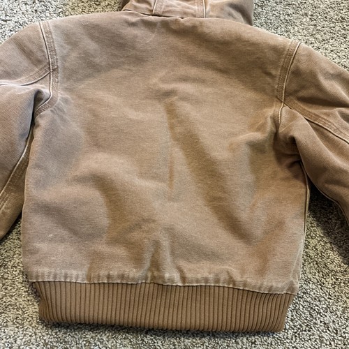 Carhartt Quilt Lined Canvas Jacket Youth Kids Size Medium Brown Duck - Picture 13 of 16