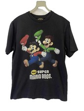 Vintage 2010 Nintendo New Super Mario Bros. T-Shirt Black - Size S - Rare 76