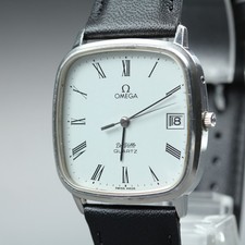 Pour pièces montre homme OMEGA De Ville vintage 1980 quartz cal.1332 argent...