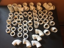 1-1/2  PVC DWV LOT 55 PCs. NEW 90 45 Couplings Wyes Tees All Made In USA
