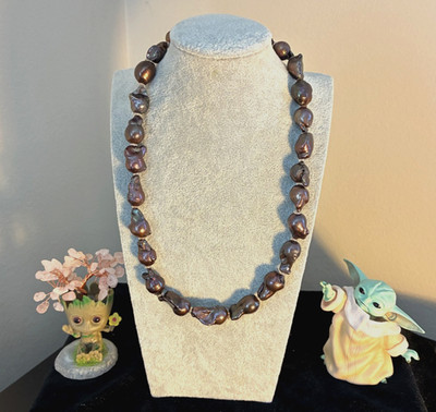 Handcrafted SUPER RARE Authentic Baroque Large Pearl Necklace *READ*