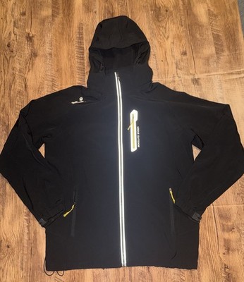 Men s Jack Wolfskin Vogue Black Yellow Soft shell Fleece Lined Jacket US XL