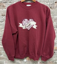 Vintage M2 ENERGY Maroon GRANDMA Sweatshirt Made In USA 90s Women's Size Large