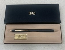 Vintage Gold Cross Pen Classic Black Ballpoint 2502 Blue Ink Read