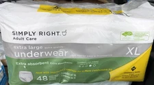 48 Ct Simply Right Adult Underwear Diaper XL Extra Large Extra Absorbent NEW