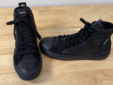 Diesel S-DESE ML High Top ALL BLACK Leather Sneakers Y02446 PS719 T8013 SZ 9 42