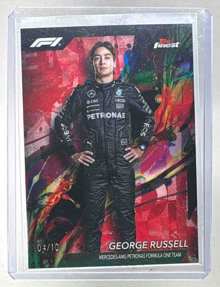 George Russell 2024 Topps Finest F1 #5 Red Refractor 4/10