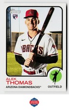 2022 Topps Heritage #597 Alek Thomas Rookie Card. rookie card picture