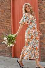 Dorothy Perkins Floral Midi Dress Womens Occasion Dresses