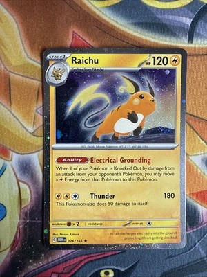 SWIRL Raichu 026/165 S&V 151 Cosmos Holo Rare Pokémon Trading Card Game 2023 NM