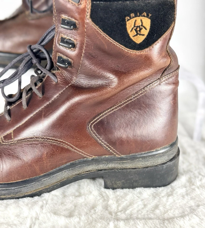 Vintage Ariat Paddock Riding Boots Women’s 10B Brown Leather Lace Up 61063 - Image 3 of 4