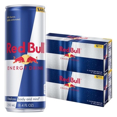 Red Bull Energy Drink with 80mg Caffeine plus Taurine, 8.4 Fl Oz (24 Pack) Cans