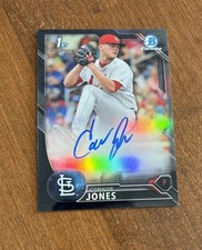 Connor Jones 2016 Bowman Chrome 1st Black Refractor Auto CDA-CJ Cardinals /75