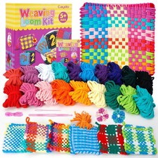 Weaving Loom Kit Toys, Pot Holder Loom Kits Includes 448 16 Colors Craft Lo