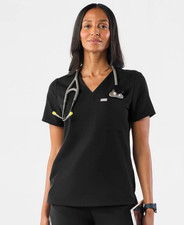 Figs Scrub Top Women's XL Black Catarina One-Pocket FW1000 FIONx