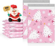 100pk Pink Snowflake Poly Mailers 10x13 Self Seal Shipping Bags Cute