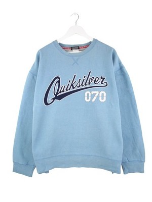 Quiksilver 00s Big Logo Sweater Blue L Mens