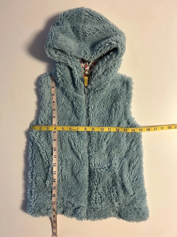 Chaleco con Capucha Mini Boden Niñas Felpa Imitación Piel Bebé Azul/Verde azulado Talla 7/8 Foto 4 de 4