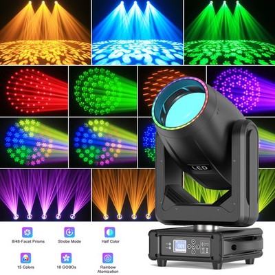 250W LED Rotation 48Prism Moving Head Light DMX Gobo Beam Stage Spot Lighting DJ