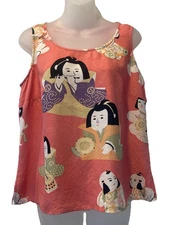 CITRON SANTA MONICA Pink Pure Silk Geisha Suma Baby Tank Too~L~See Desc.