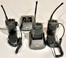Lot of 3 Kenwood TK-360G Radios Tested And Working W/ Speaker Mics & Chargers