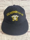 1940’s 50’s US NAVY OFFICERS HAT CAP USS MIDWAY CV-41 WW2 US Military