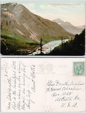 Canada British Columbia 1910 Field River Mountain Valley Lower Trail Postcard