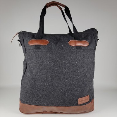 PRESTIGE Laptop Bag  Gray with Tan Trim Shoulder Padded