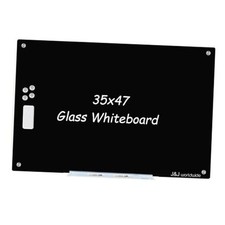 Magnetic Whiteboard Dry Erase Board 4' x 3', Tempered Glass 35x47 inch Black