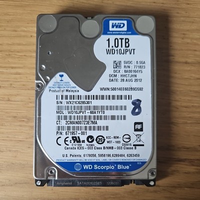 Western Digital 1TB WD10JPVT 5400RPM SATA 2,5'' Laptop Interne Festplatte