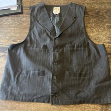 VINTAGE Wah Maker Vest Large Brown Waistcoat Western Cowboy Buckle Back