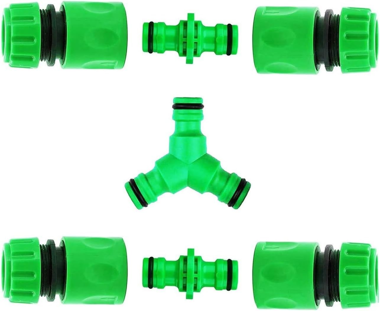 CaLeQi 4PCS End Quick Connectors & 2PCS Double Male Hose Connectors & 1PCS Y Ma