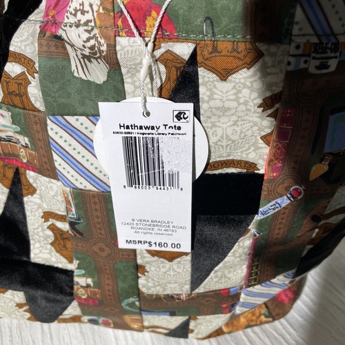 NWT VERA BRADLEY Hathaway Tote, Hogwart's Library Patchwork/Harry Potter $160 - Picture 2 of 8