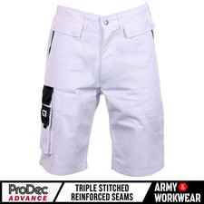 Image of ProDec Advance Painters Decorators Work Wear Cargo Shorts White & Grey Trim